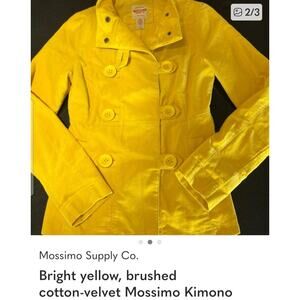 Mossimo supply - yellow kimono style cotton velvet doublebreasted blazer size XL